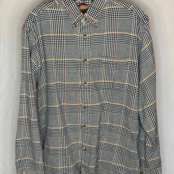 Boston Traders Men's Plaid Shirt - Black, White, and Blue - Picture 2 of 5